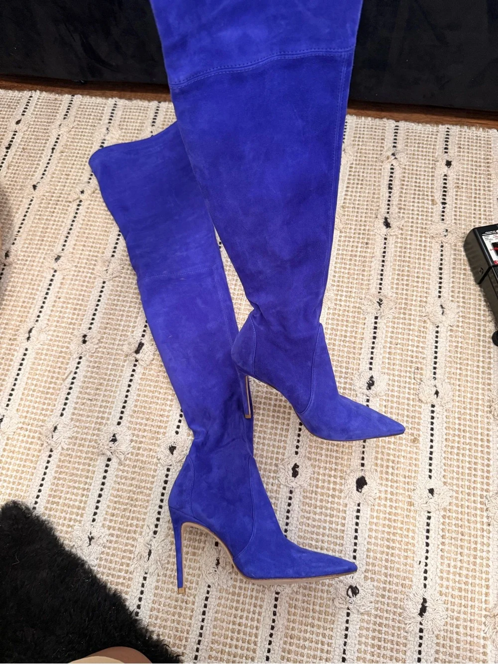 Stuart Weitzman Purple Suede Over-the-Knee Stiletto Boots